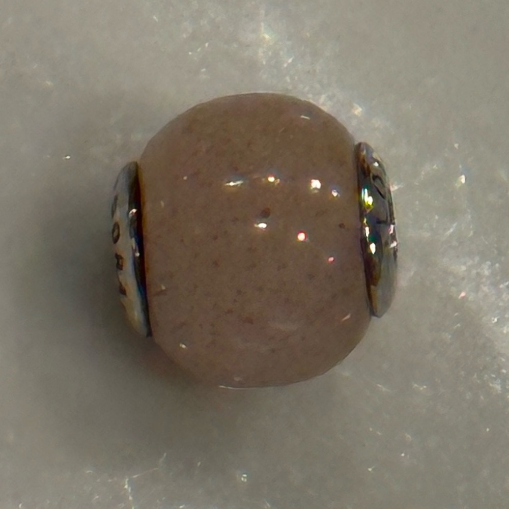 1 Authentic Retired Pandora Essence Love Pink Moonstone Charm RARE